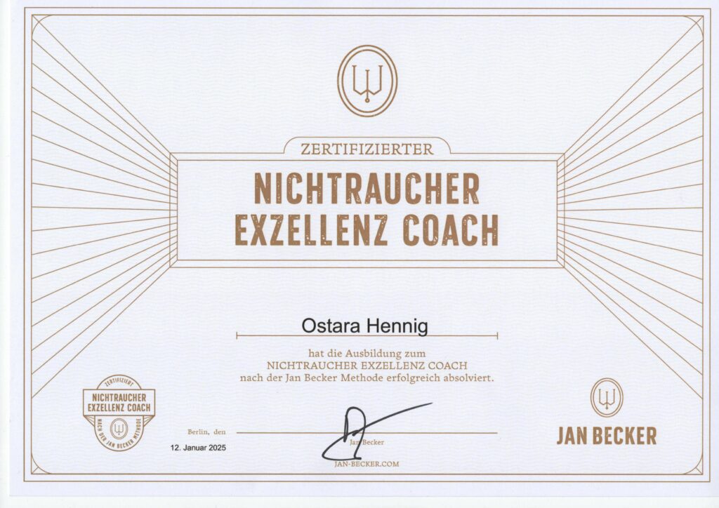 Zertifikat Nichtraucher Exellenz Coach